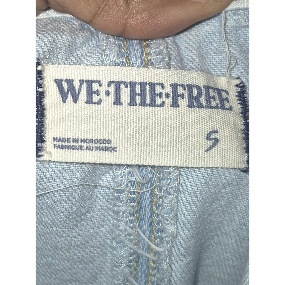 Free People High Roller Railroad Jumpsuit Size Small Harem Bohemian Blues - Picture 3 of 7